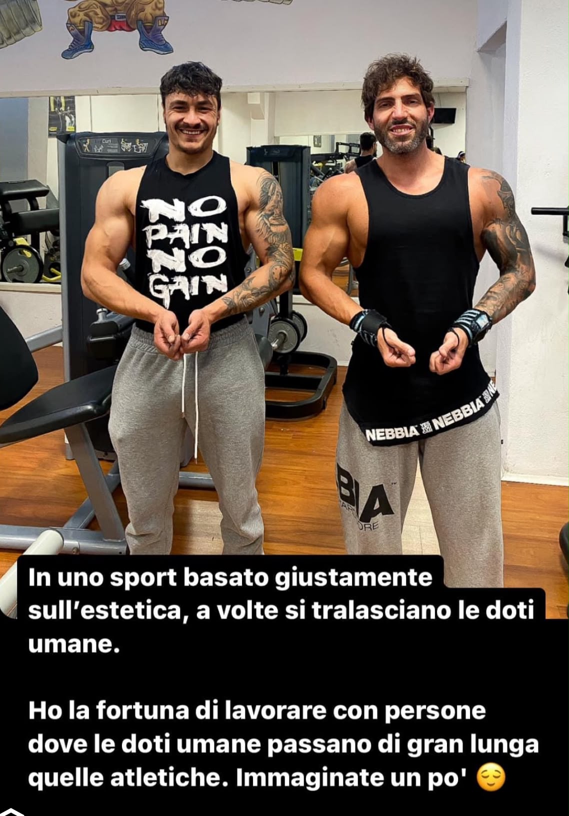Mario con un atleta del Team Emme: le doti umane prima di tutto